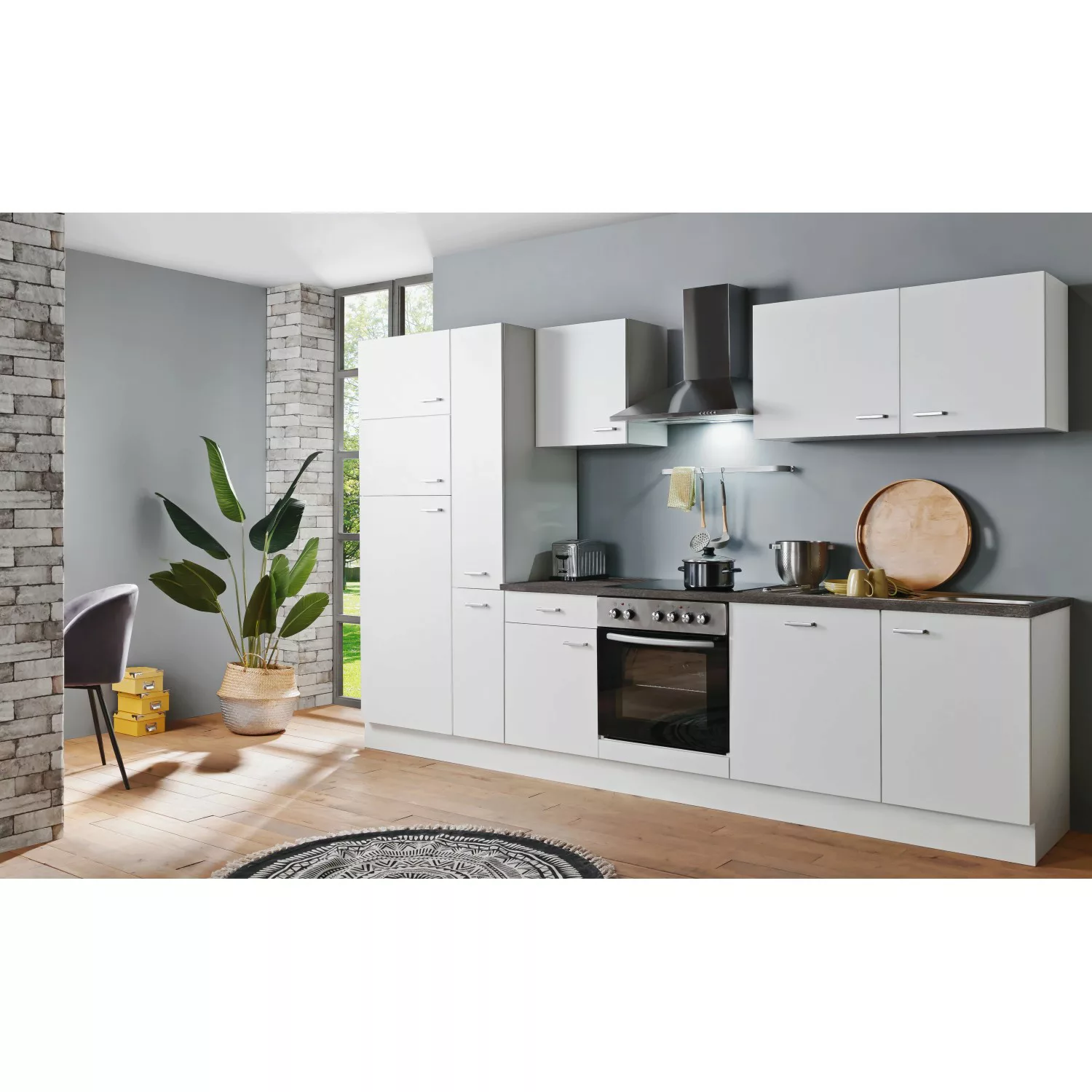 Menke Küchenzeile White Classic 310 cm Weiß günstig online kaufen