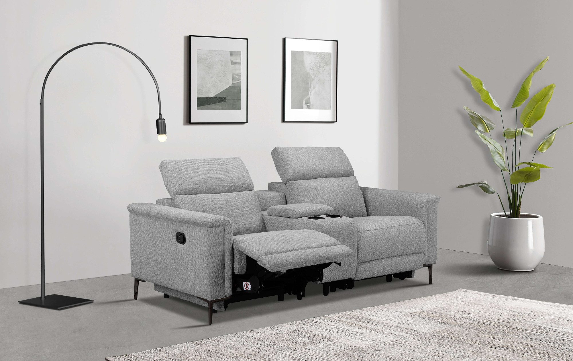 Home affaire 2-Sitzer "Lund, 2er-Kinosofa, TV-Sessel, Multimedia-Sofa, USB- günstig online kaufen