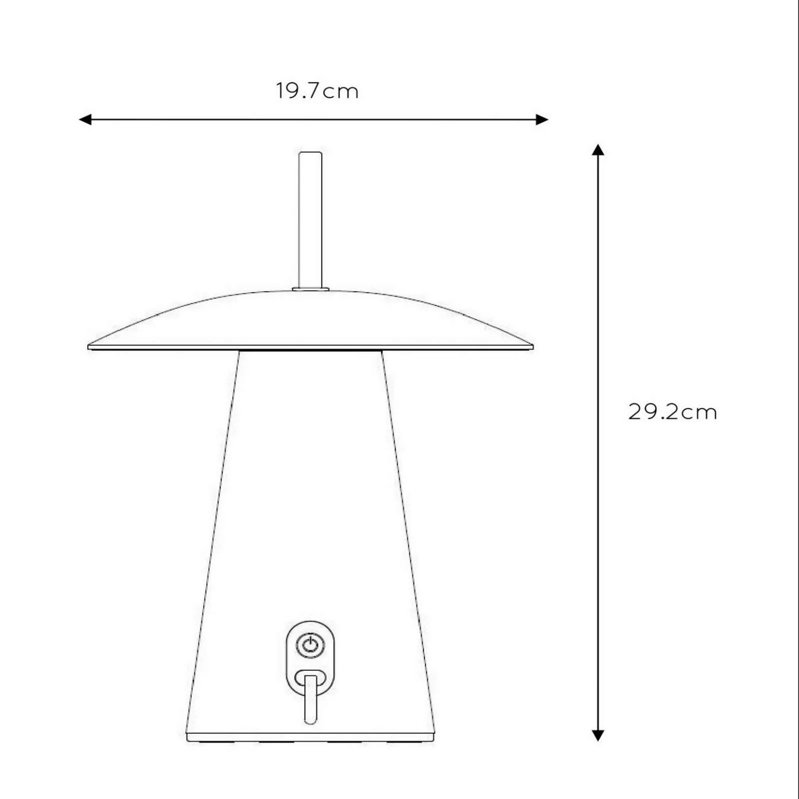 Tischlampe La Donna aus Alu mit Akku, anthrazit günstig online kaufen