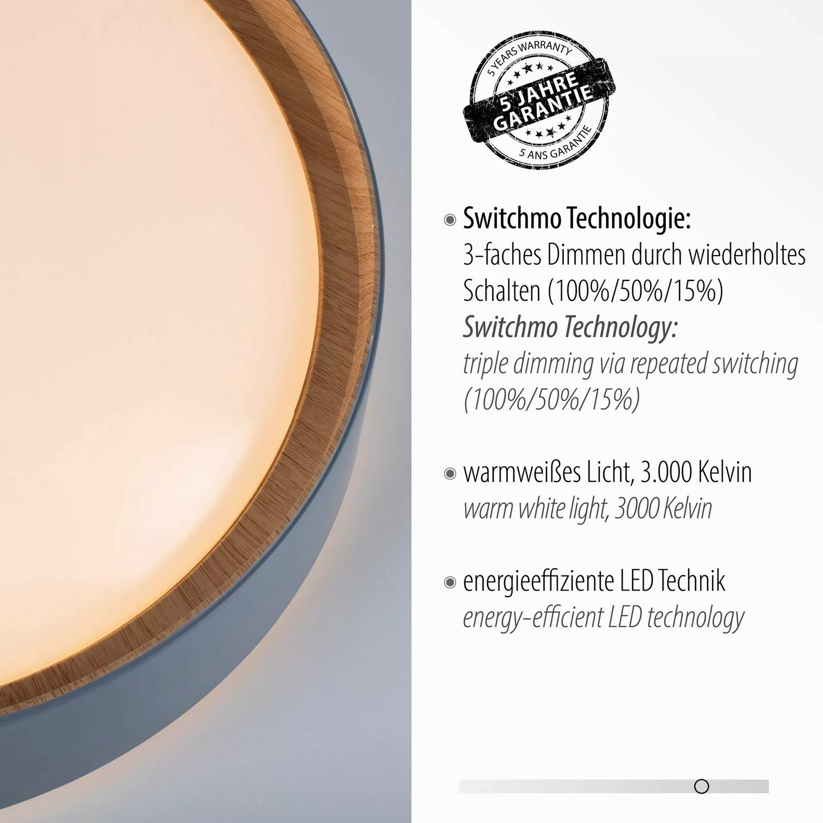 Just Light. LED-Deckenleuchte Emilia Ø 40 cm Grau günstig online kaufen