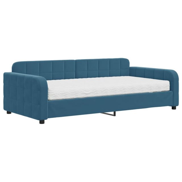 vidaXL Gästebett Gästebett Tagesbett mit Matratze Blau 100x200 cm Samt Bett günstig online kaufen