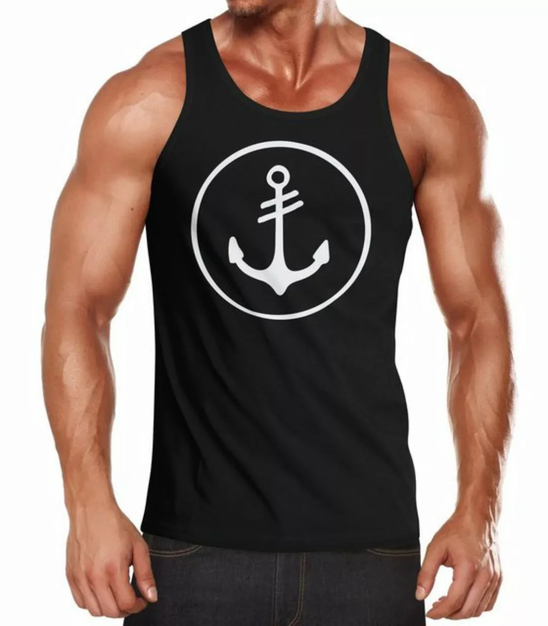 Neverless Tanktop Cooles Herren Tank-Top Anker Kreis Segeln Meer Motiv mit günstig online kaufen