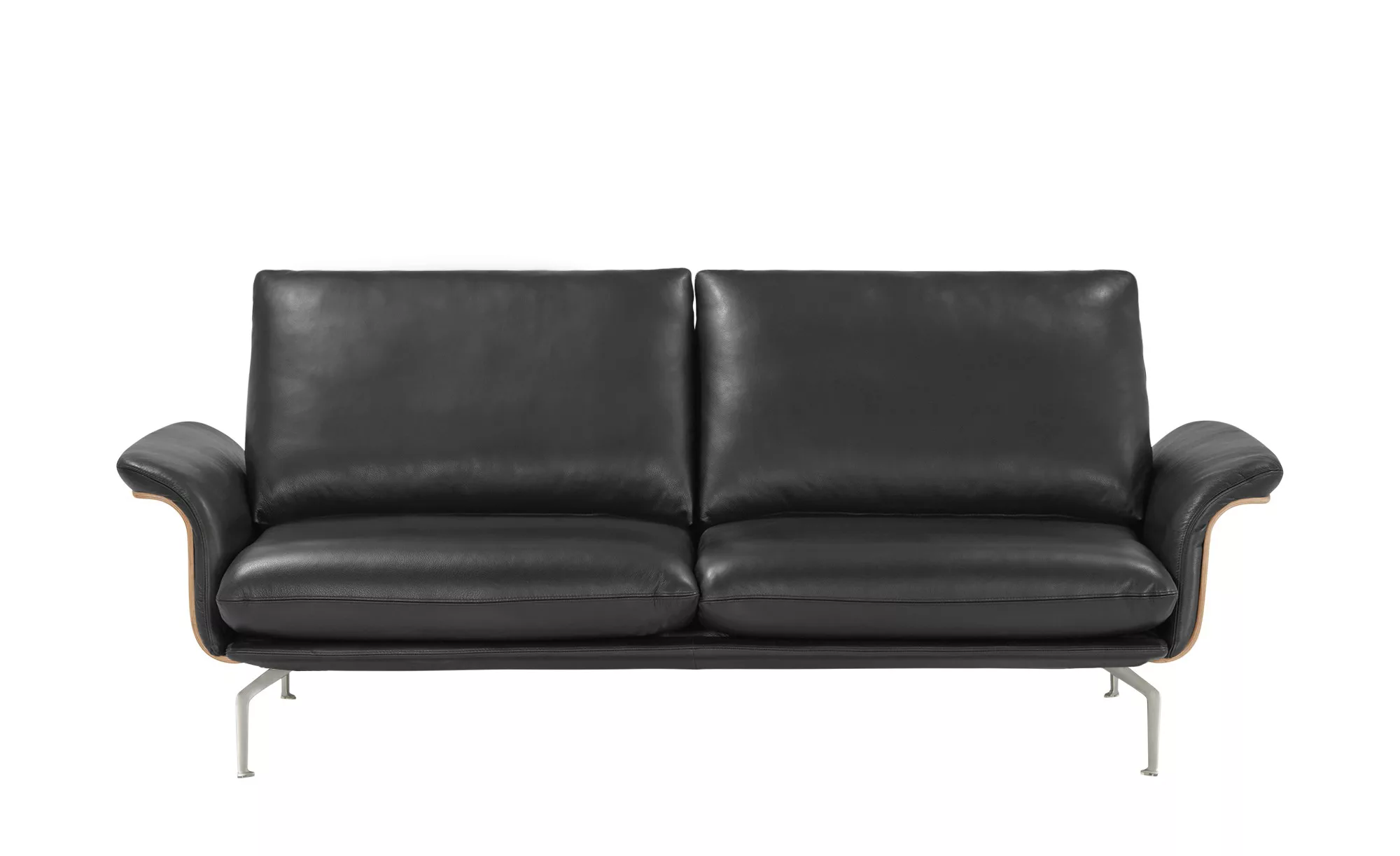 Nils Olsen Ledersofa  Alva - schwarz - 214 cm - 87 cm - 101 cm - Polstermöb günstig online kaufen