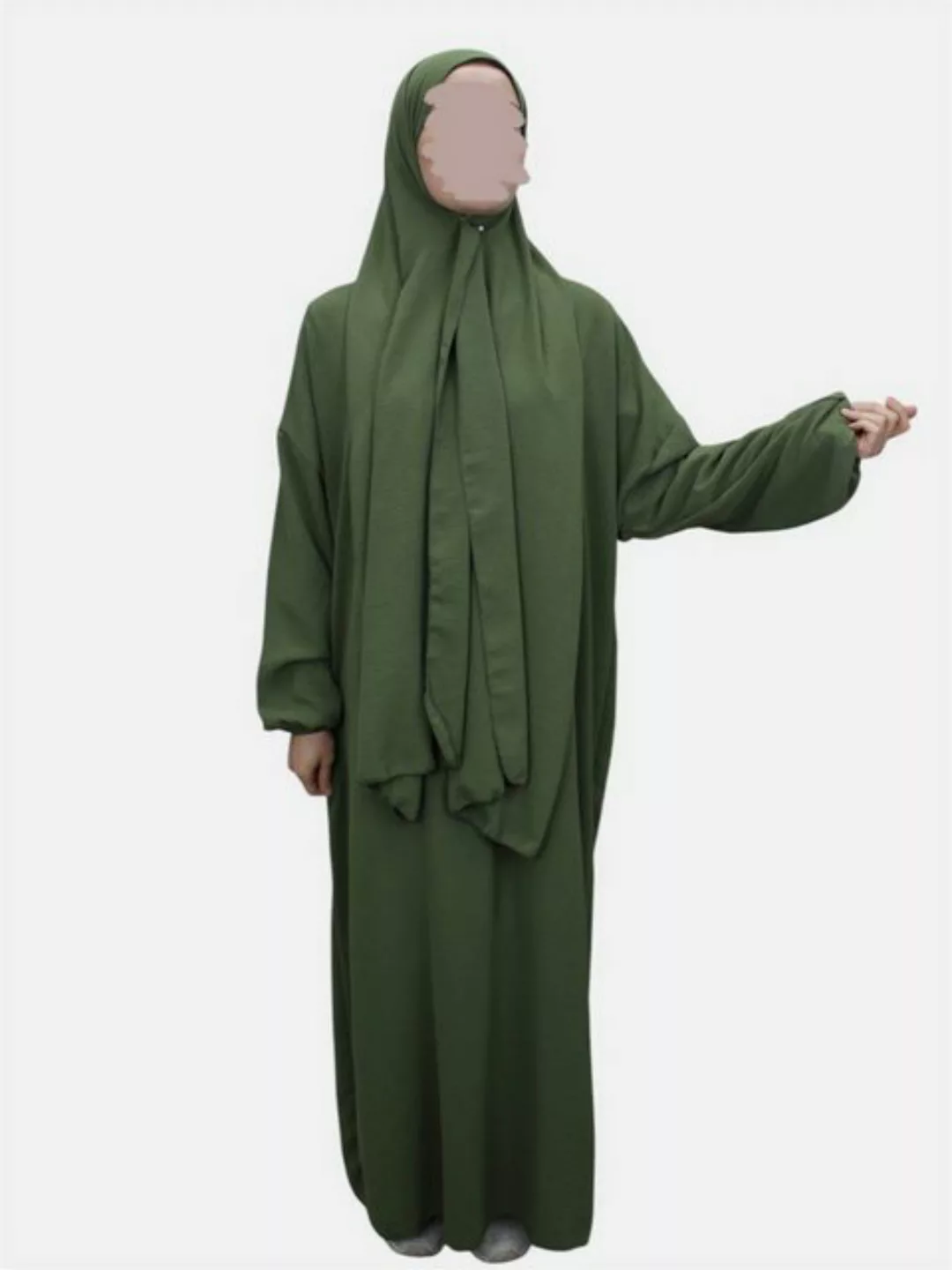 Aymasal Maxikleid Einteilige Abaya mit integriertem Hijab Gebetskleid islam günstig online kaufen