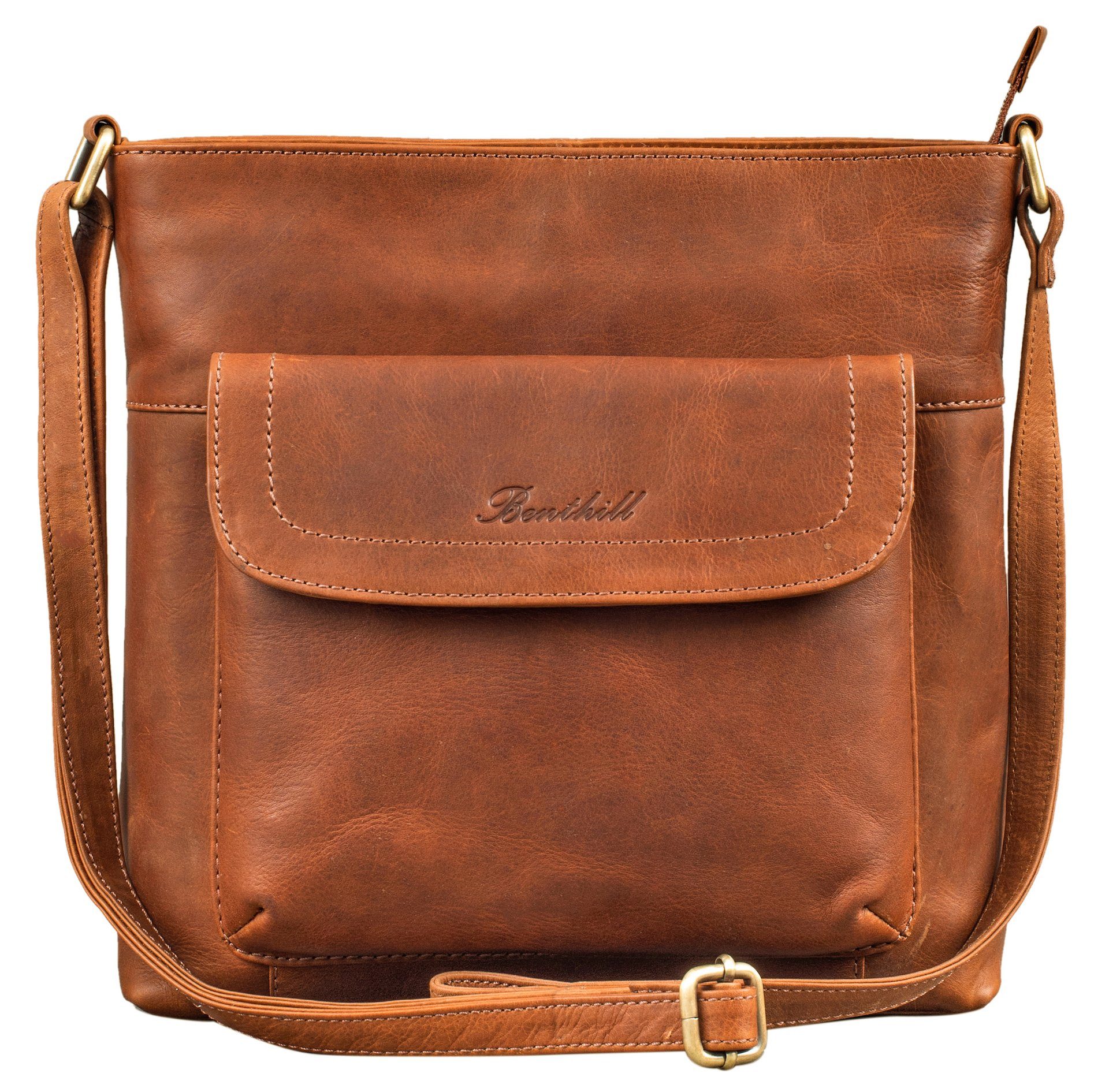 Benthill Umhängetasche Damen Echt Leder Shopper günstig online kaufen