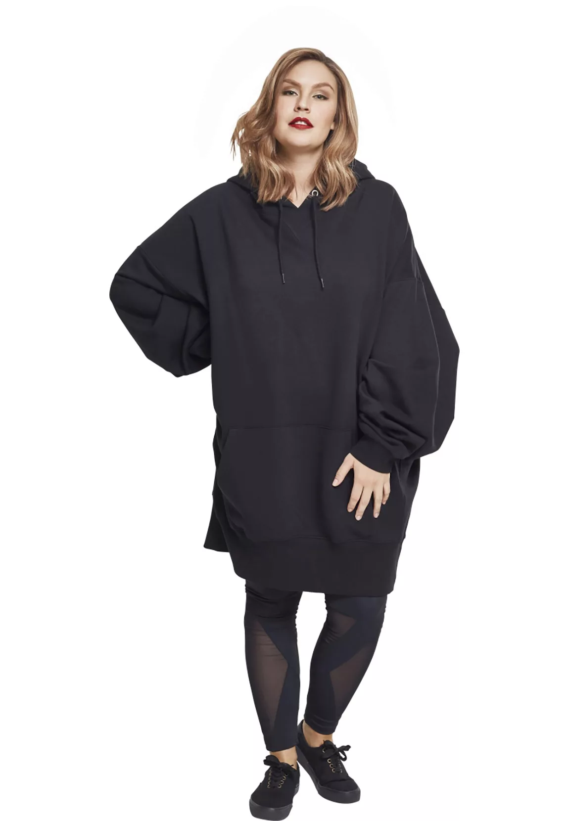 Urban Classics Sweater Damen LADIES LONG OVERSIZE HOODY TB2233 Schwarz Blac günstig online kaufen