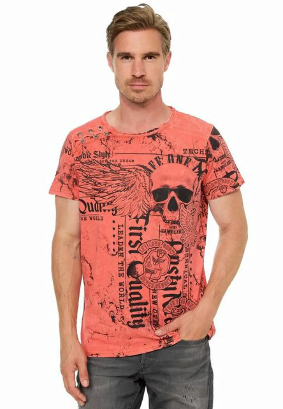 Rusty Neal T-Shirt Rusty Neal mit Allover-Print günstig online kaufen
