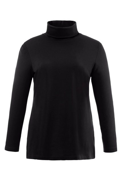 Ulla Popken Rundhalsshirt Shirt Rollkragen Slim Langarm günstig online kaufen