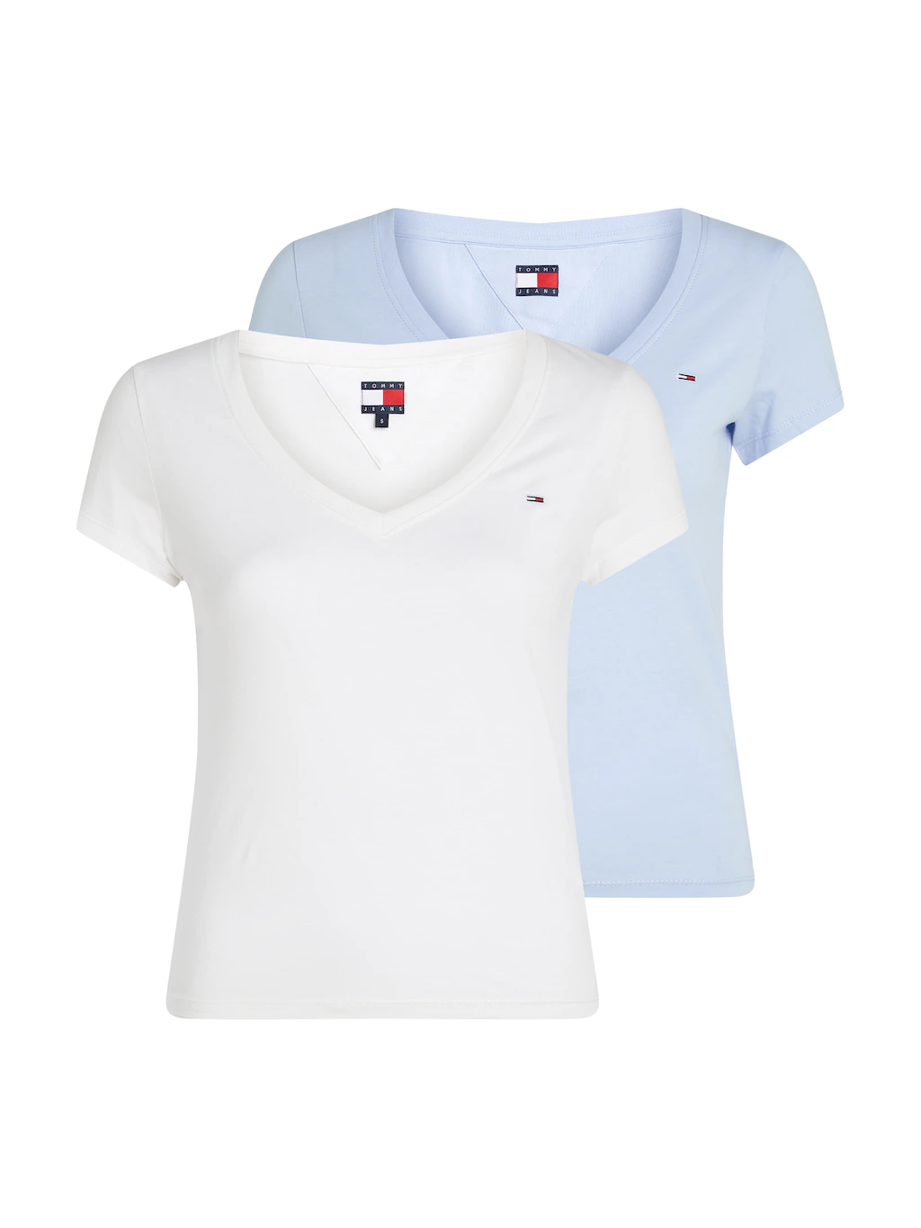 Tommy Jeans T-Shirt "TJW 2PACK V-NECK TEE", mit Logostickerei günstig online kaufen