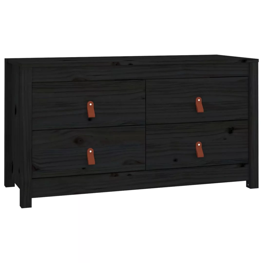 Vidaxl Beistellschrank Schwarz 100x40x54 Cm Massivholz Kiefer günstig online kaufen