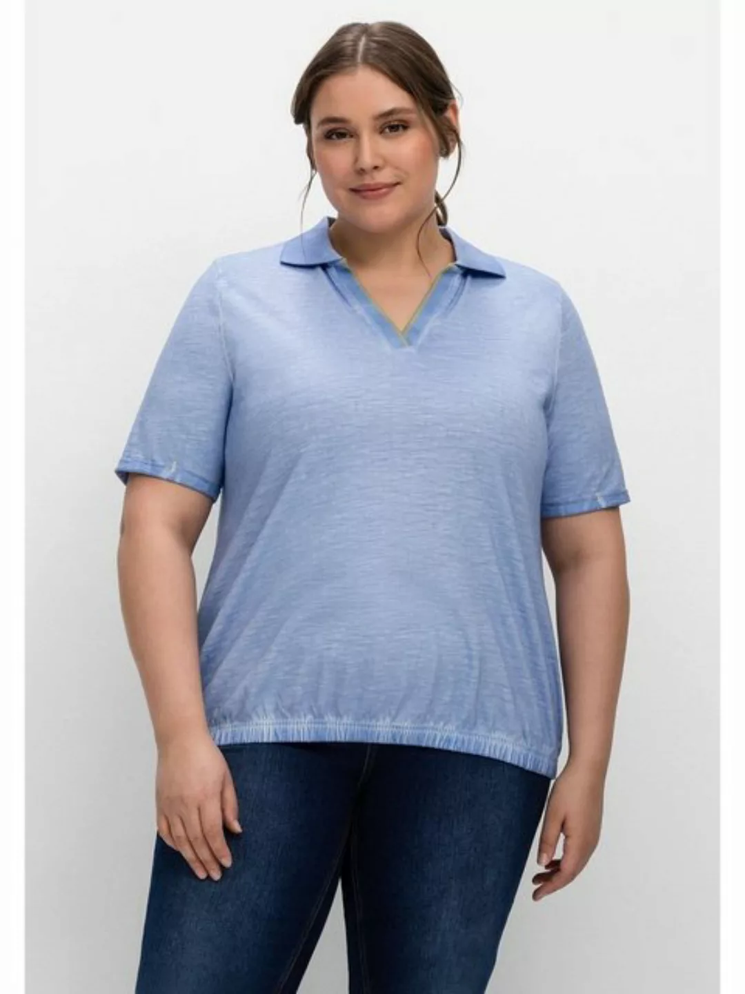 Sheego T-Shirt "Große Größen", mit Polokragen, im Used-Look günstig online kaufen