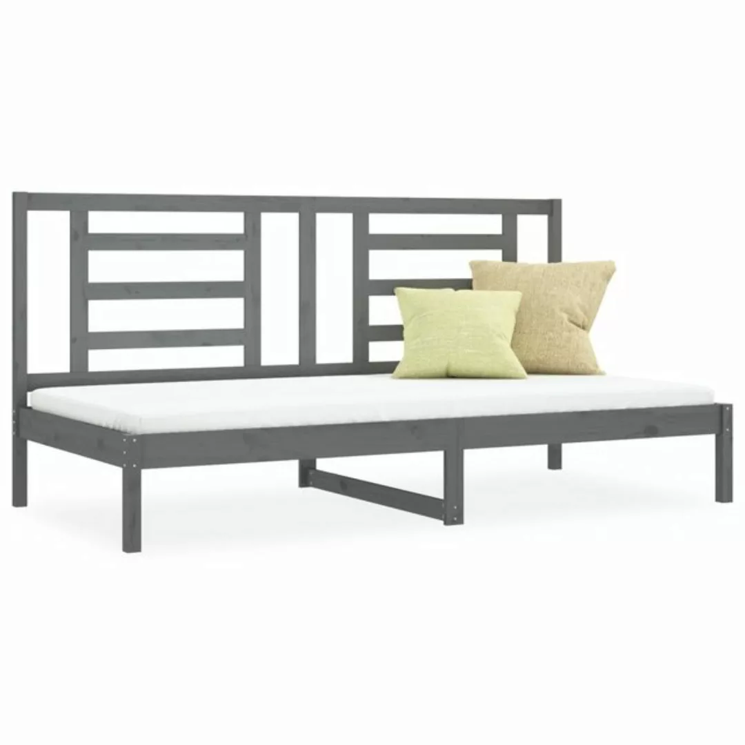 vidaXL Bett Tagesbett Grau 90x200 cm Massivholz Kiefer günstig online kaufen