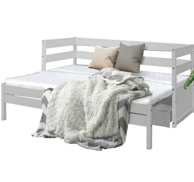 Homeline Kinderbett Kinderbett funktionsbett ausziehbarer 2x 80x200 cm Bett günstig online kaufen