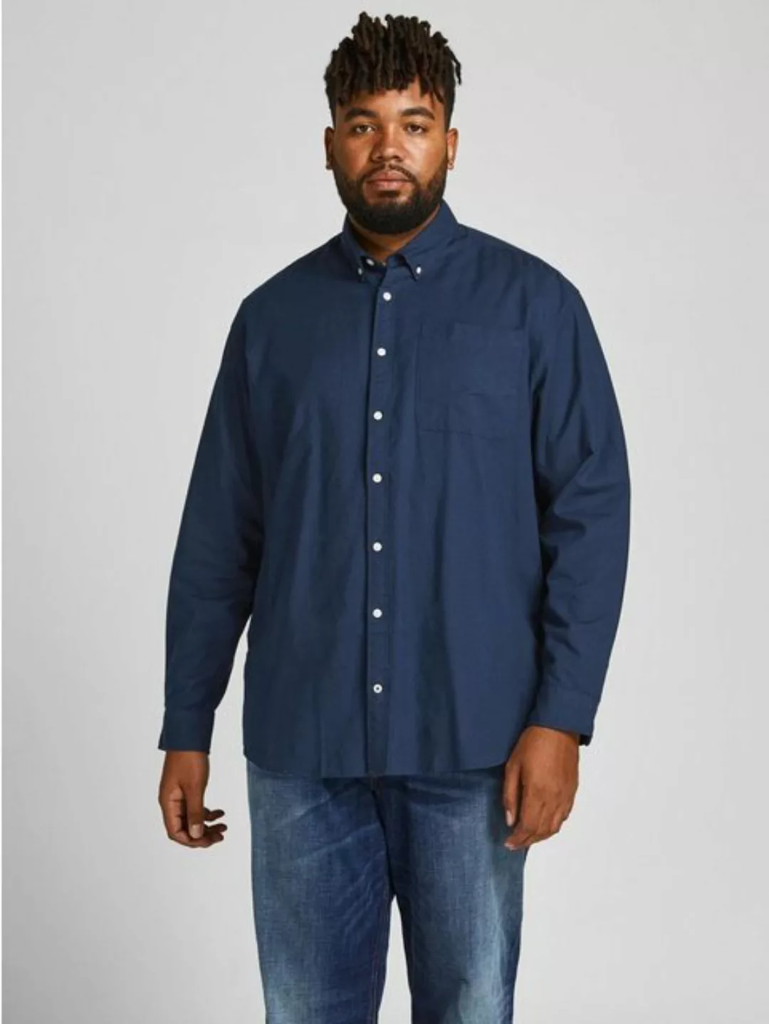 Jack & Jones Herren Freizeit Hemd JJEOXFORD Comfort Fit Plussize günstig online kaufen