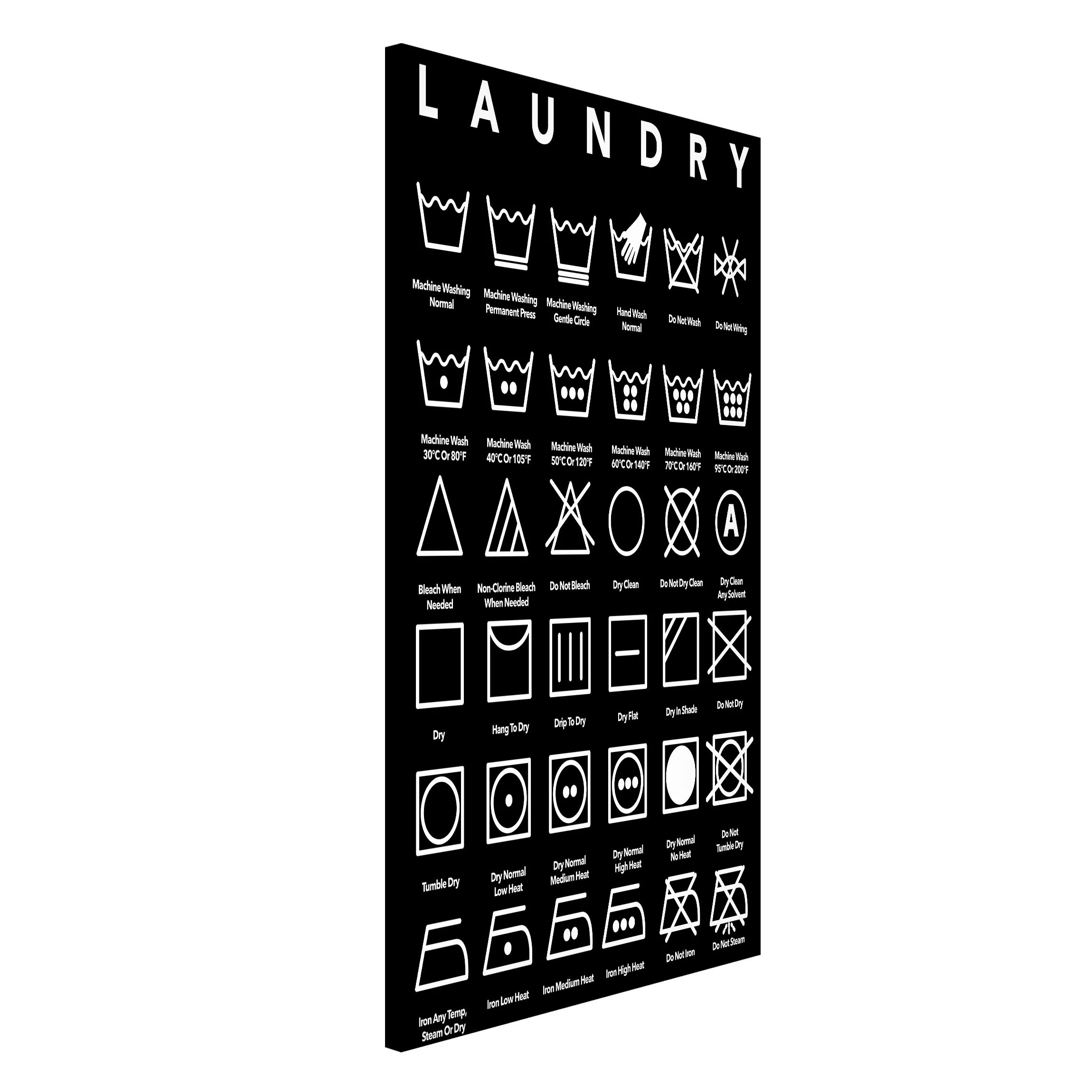 Magnettafel Laundry Symbole Schwarz-Weiß günstig online kaufen