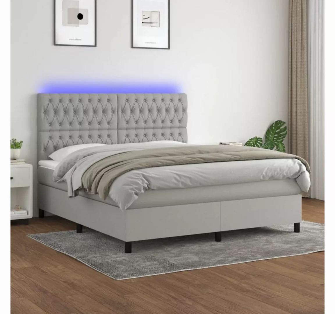 vidaXL Boxspringbett Bett Boxspringbett mit Matratze & LED Stoff (160 x 200 günstig online kaufen