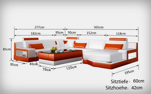 Xlmoebel Ecksofa Lederliege Sofa Wohnlandschaft Winkelsofa Eckset Zeitgemäß günstig online kaufen