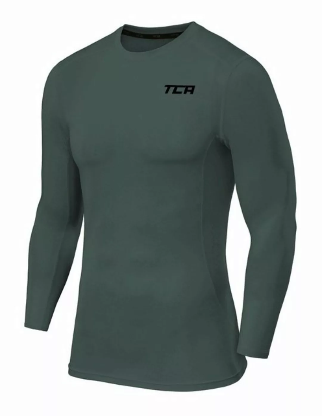 TCA Langarmshirt TCA Herren Langarm Kompressionsshirt Thermo Dunkelgrün (1- günstig online kaufen