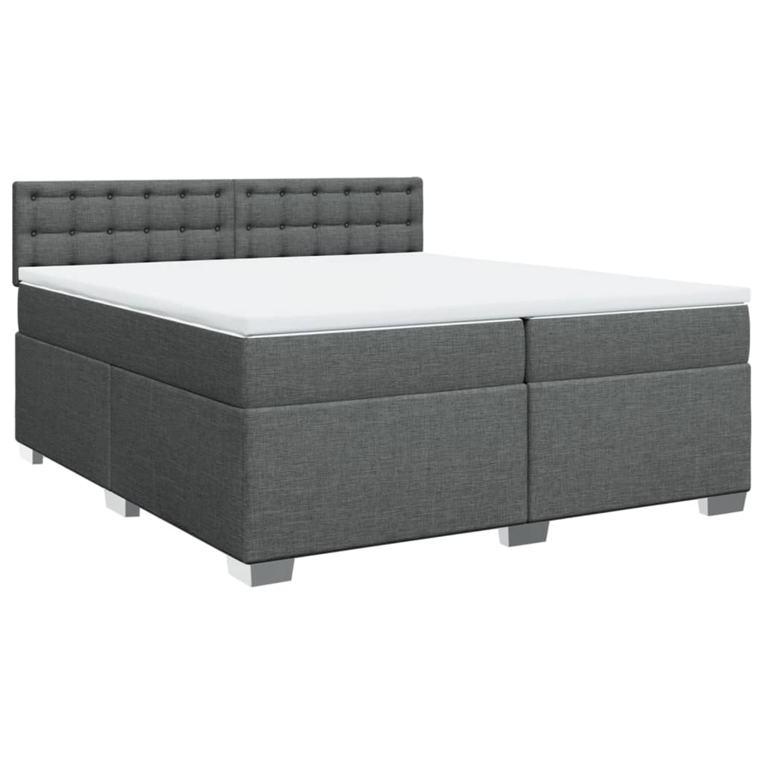 vidaXL Boxspringbett mit Matratze Dunkelgrau 200x200 cm Stoff2105937 günstig online kaufen