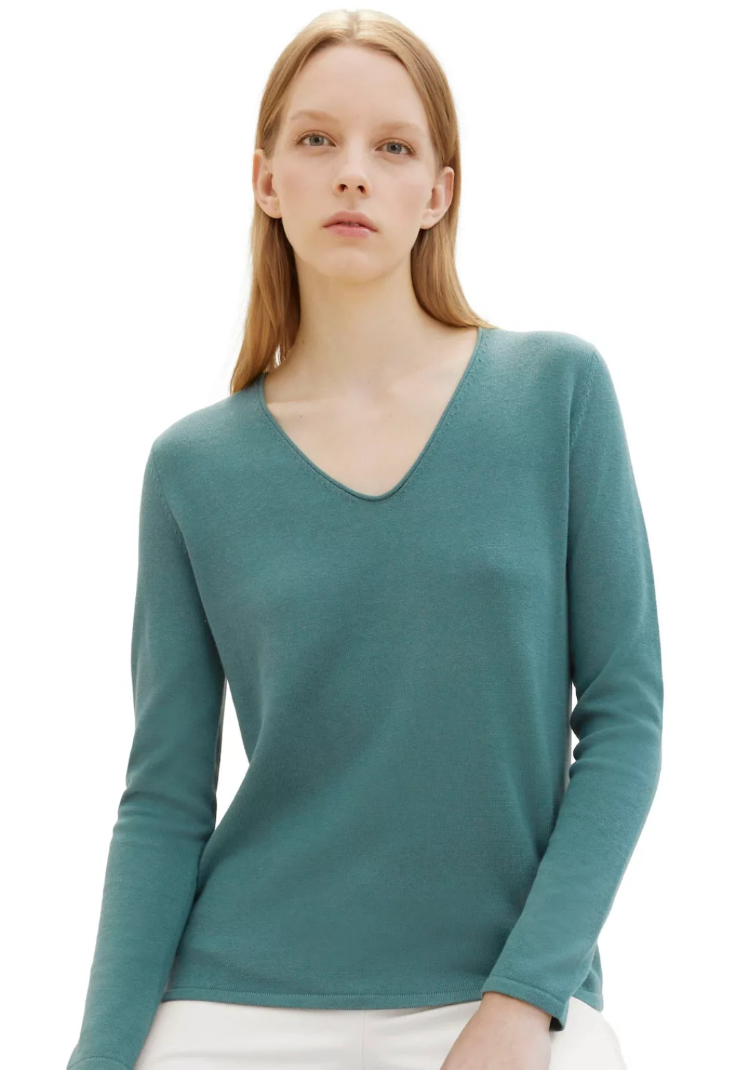 TOM TAILOR V-Ausschnitt-Pullover aus Feinstrick günstig online kaufen