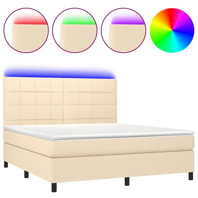 vidaXL Boxspringbett Bett Boxspringbett mit Matratze & LED Stoff (180 x 200 günstig online kaufen