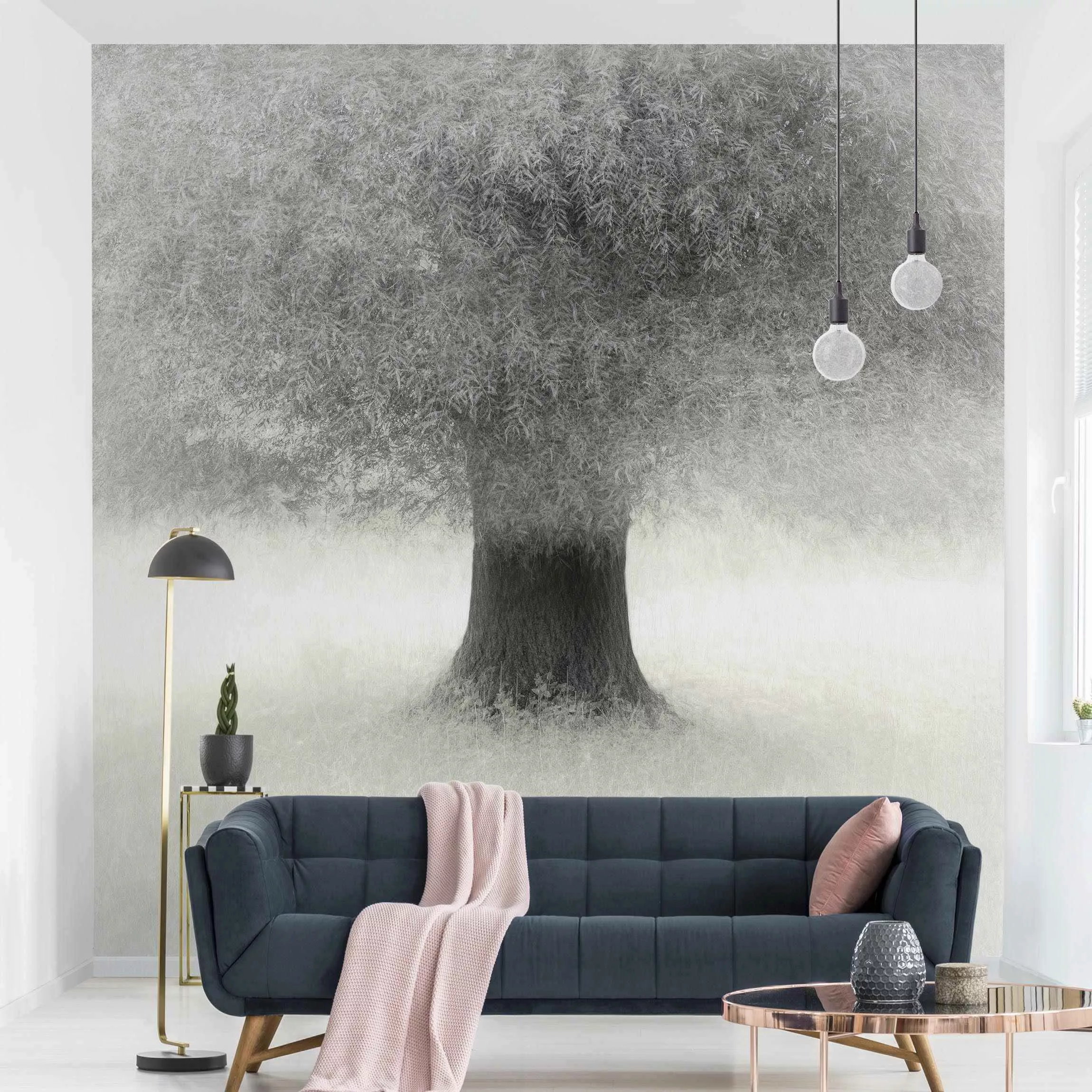 Fototapete Verträumter Baum in Weiß günstig online kaufen