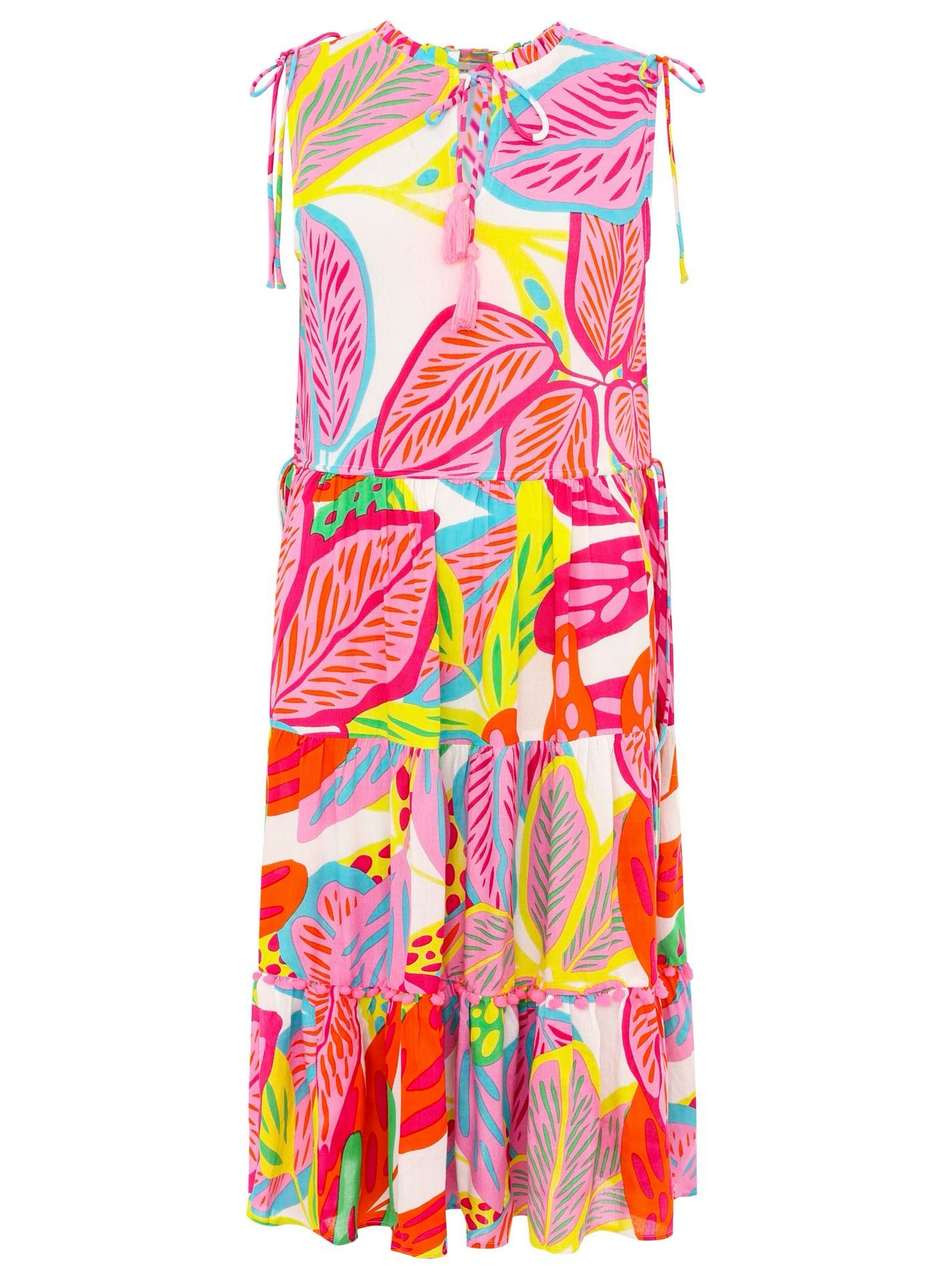 Zwillingsherz Sommerkleid Zwillingsherz Kleid Dschungelpflanzen Kordel günstig online kaufen