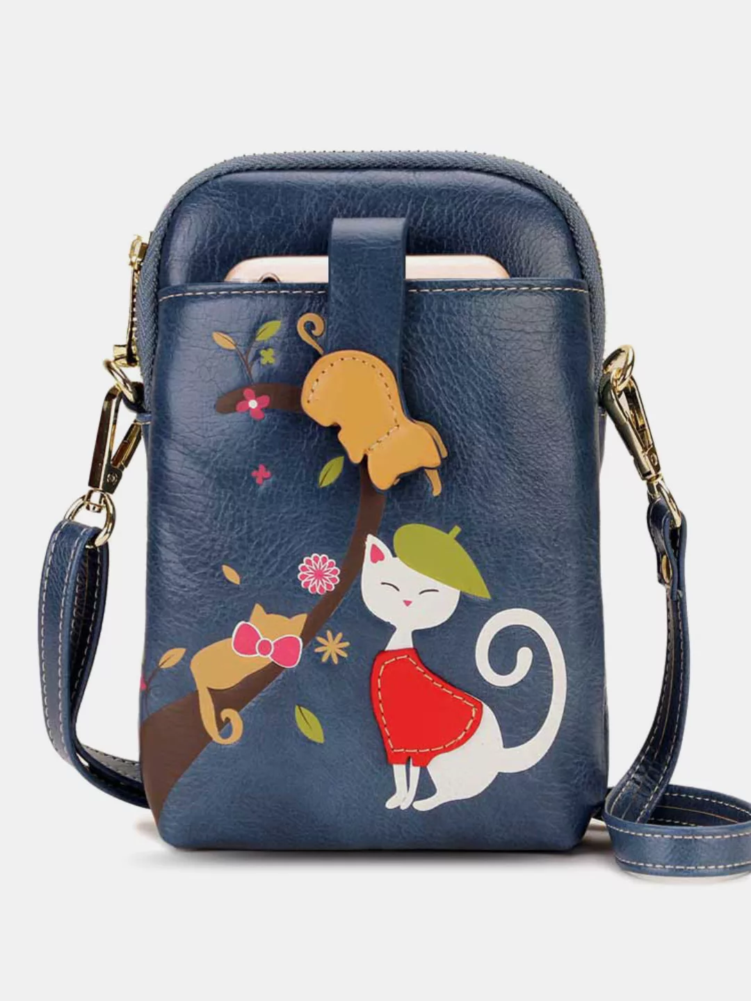 Damen Umhängetasche Katze Muster Handtasche günstig online kaufen