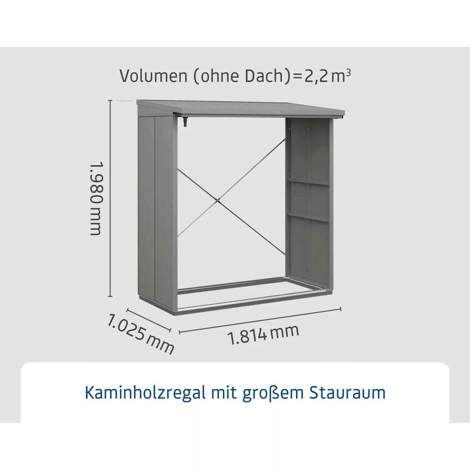 EcoStar Kaminholzregal Elegant-V Typ 2 aus Metall RAL9007 Graualuminium günstig online kaufen