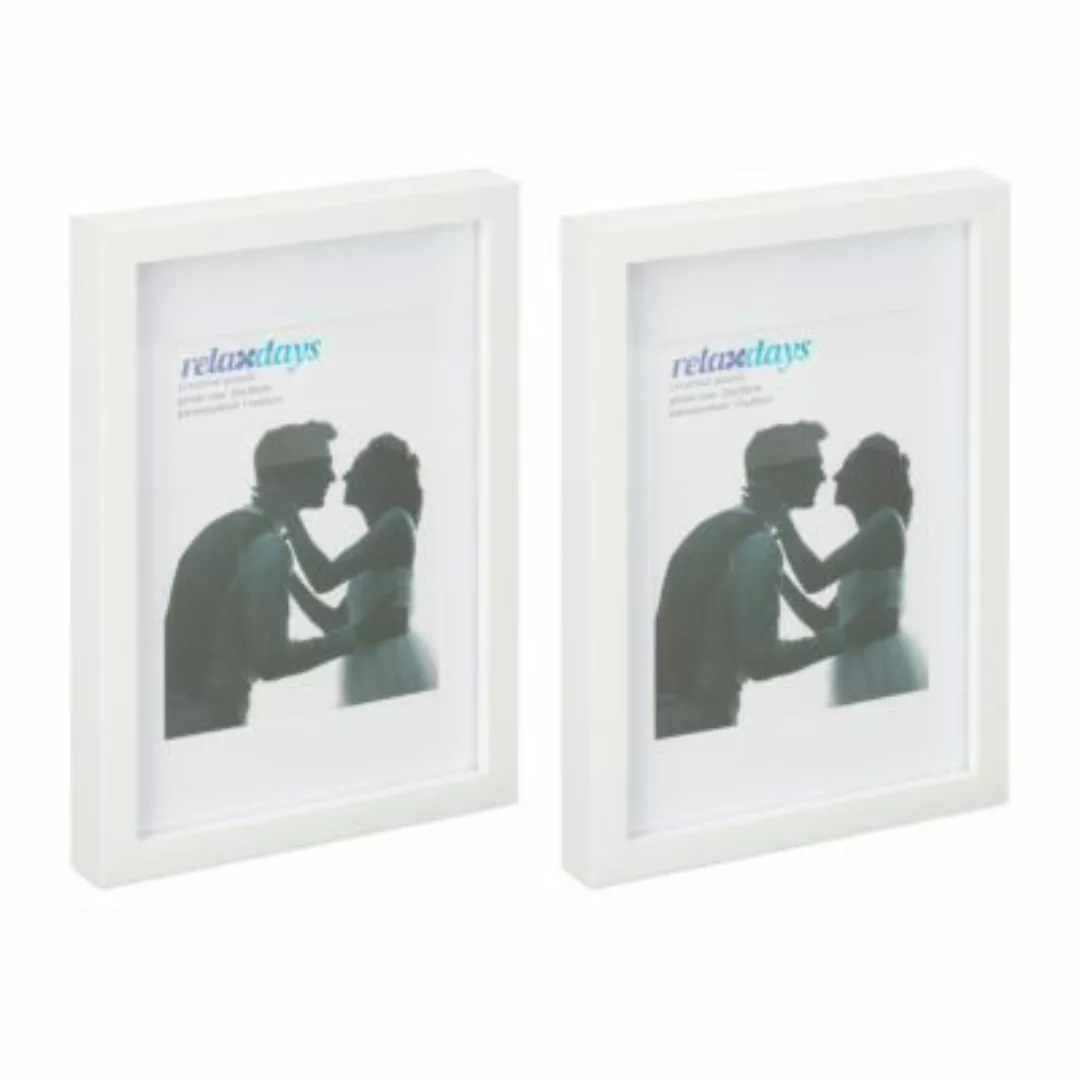relaxdays Bilderrahmen im 2er Set 20 x 30 cm weiß günstig online kaufen