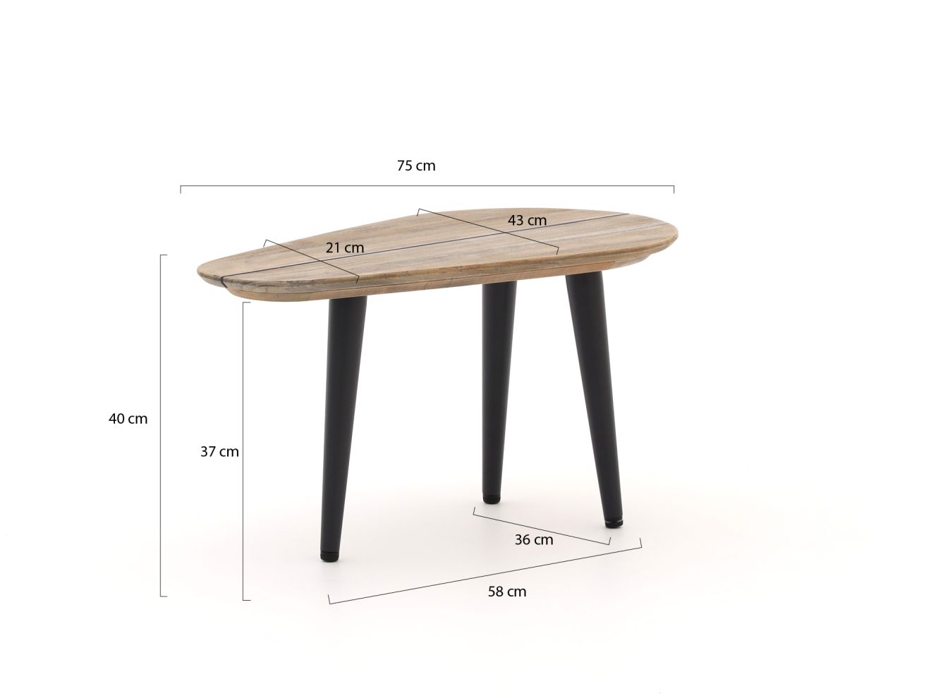 ROUGH-K Loungetisch 43x75x40 cm günstig online kaufen