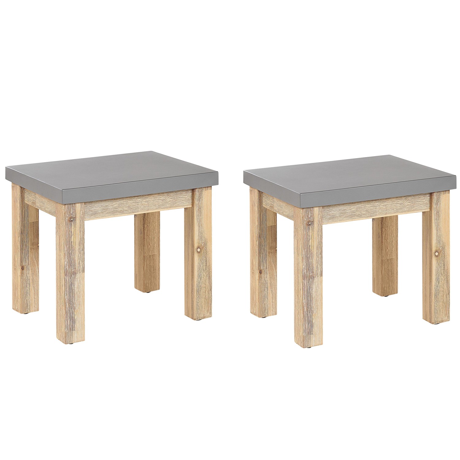 Beliani Gartenstuhl Grau Heller Holzfarbton 40x50x45 günstig online kaufen