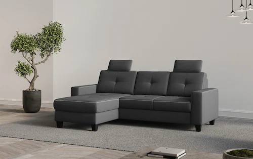 Places of Style Ecksofa "Varese L-Form", Kreuznaht in beige günstig online kaufen