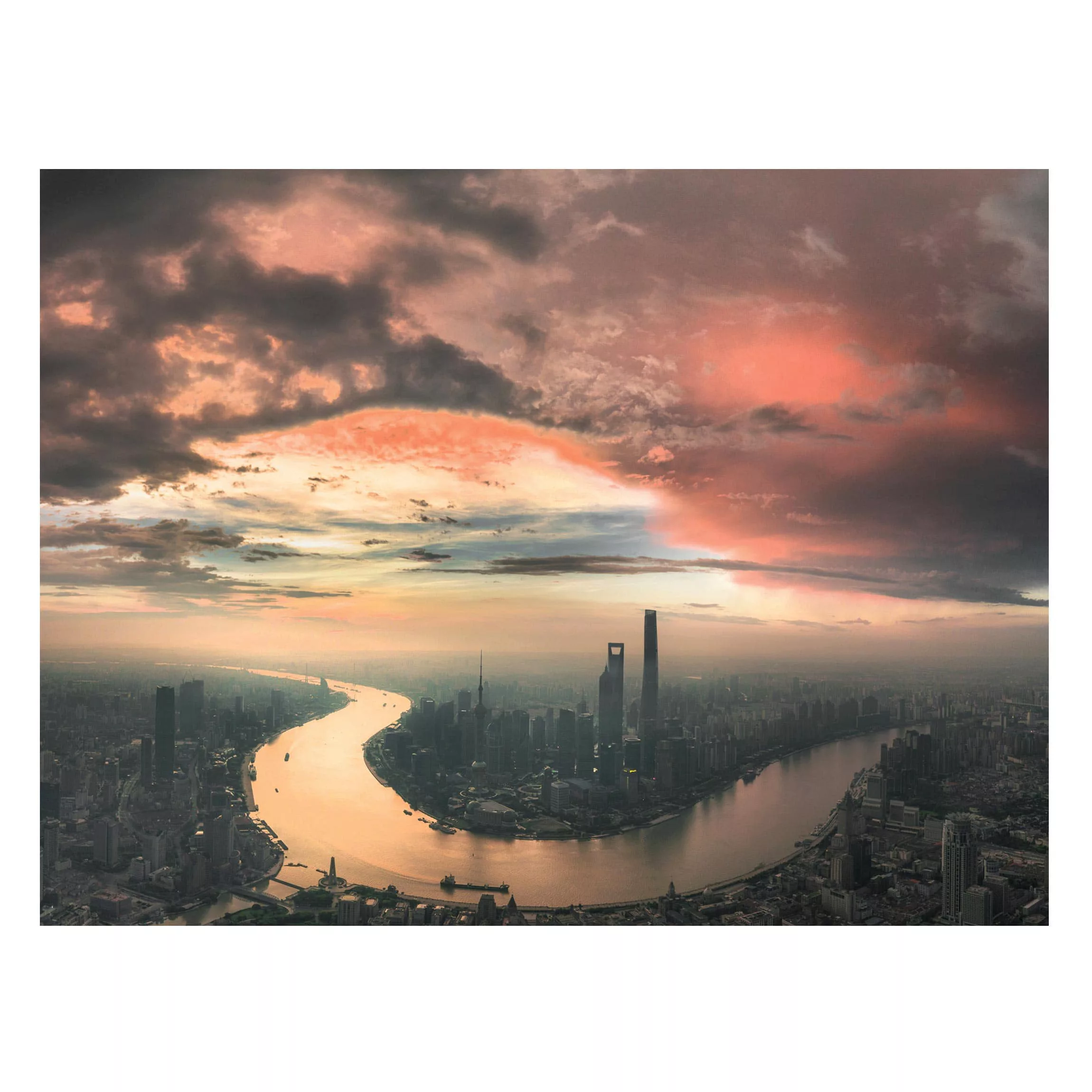 Magnettafel Architektur & Skyline - Querformat 4:3 Shanghai am Morgen günstig online kaufen