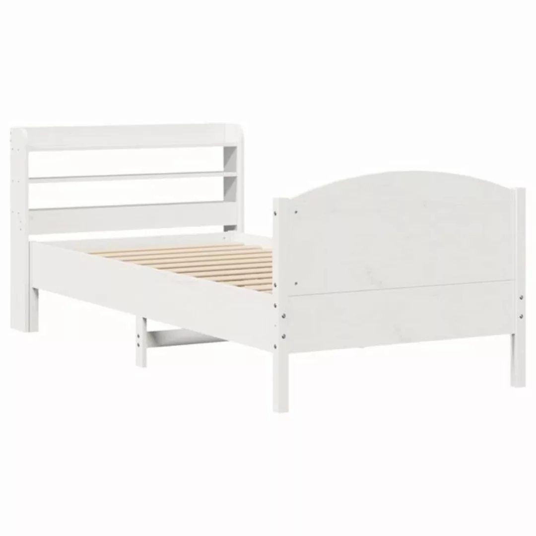 vidaXL Bett Massivholzbett ohne Matratze Weiß 75x190 cm Kiefernholz günstig online kaufen