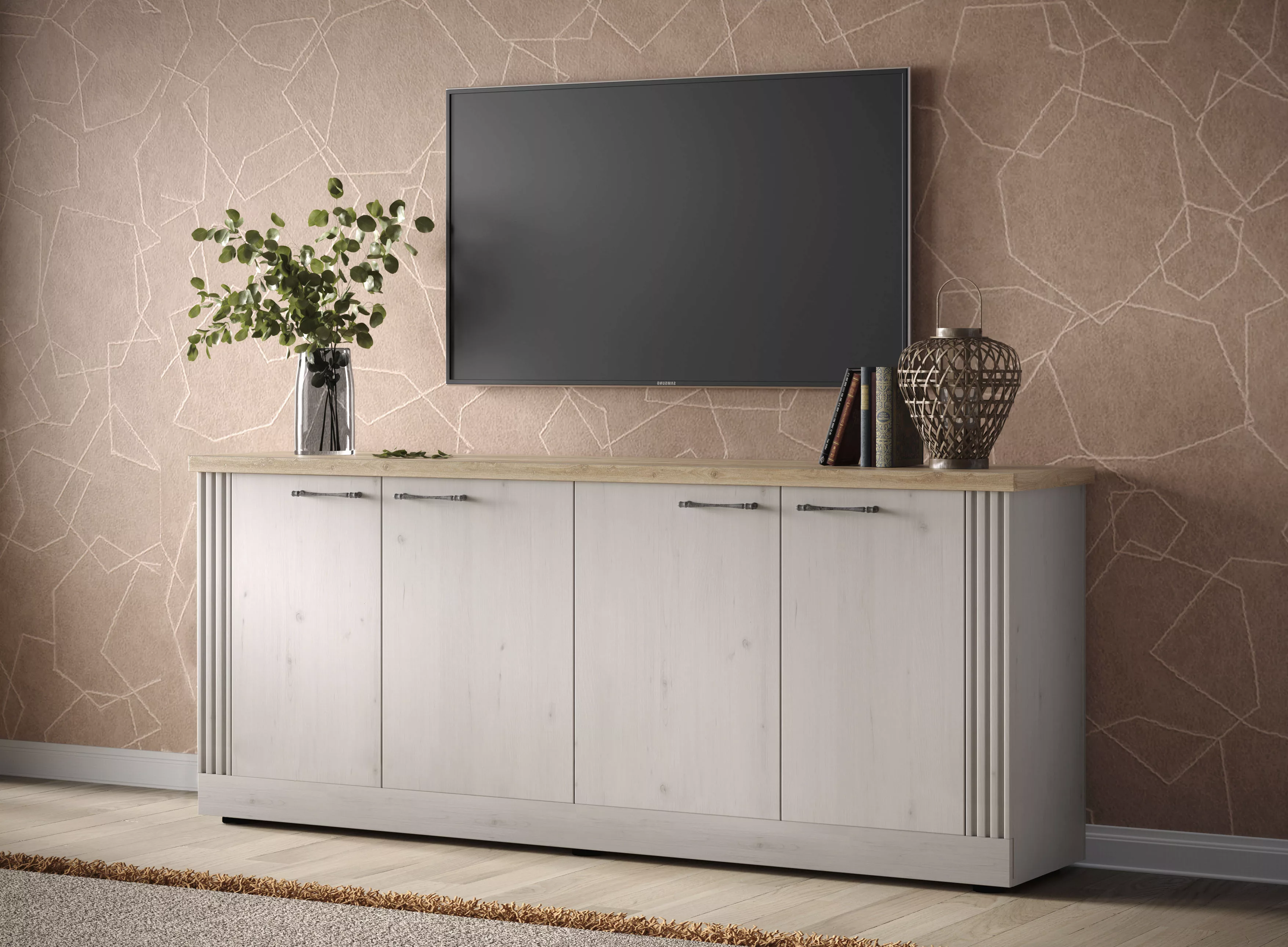 Home affaire Sideboard "Country Breite 211 cm, Kommode mit 4 Türen, Anricht günstig online kaufen