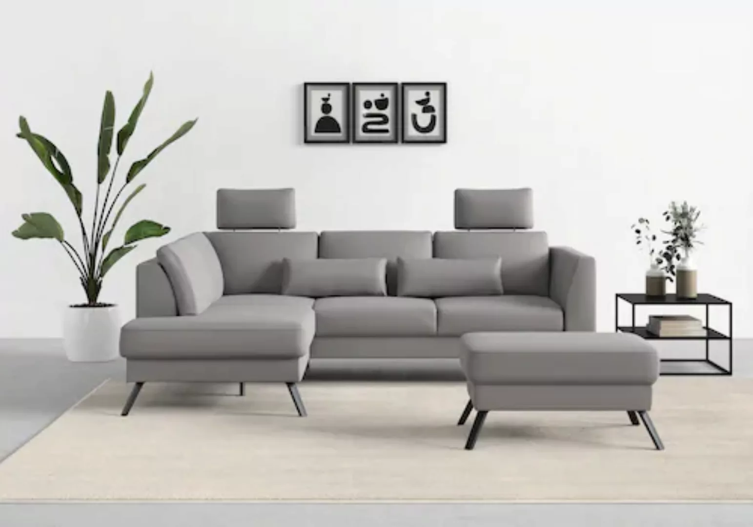 sit&more Ecksofa "Lindholm L-Form", mit Sitztiefenverstellung und Federkern günstig online kaufen