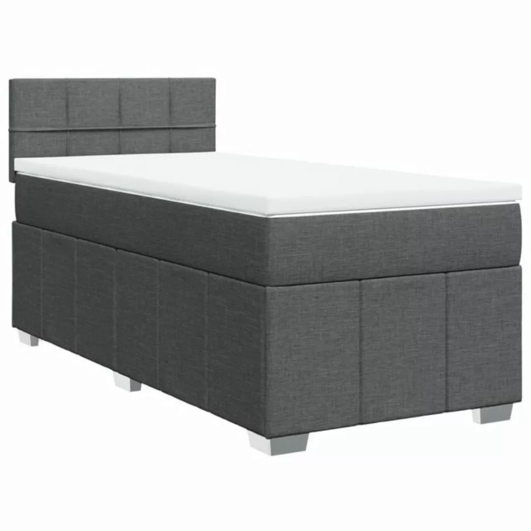 vidaXL Bett Boxspringbett mit Matratze Dunkelgrau 90x190 cm Stoff günstig online kaufen