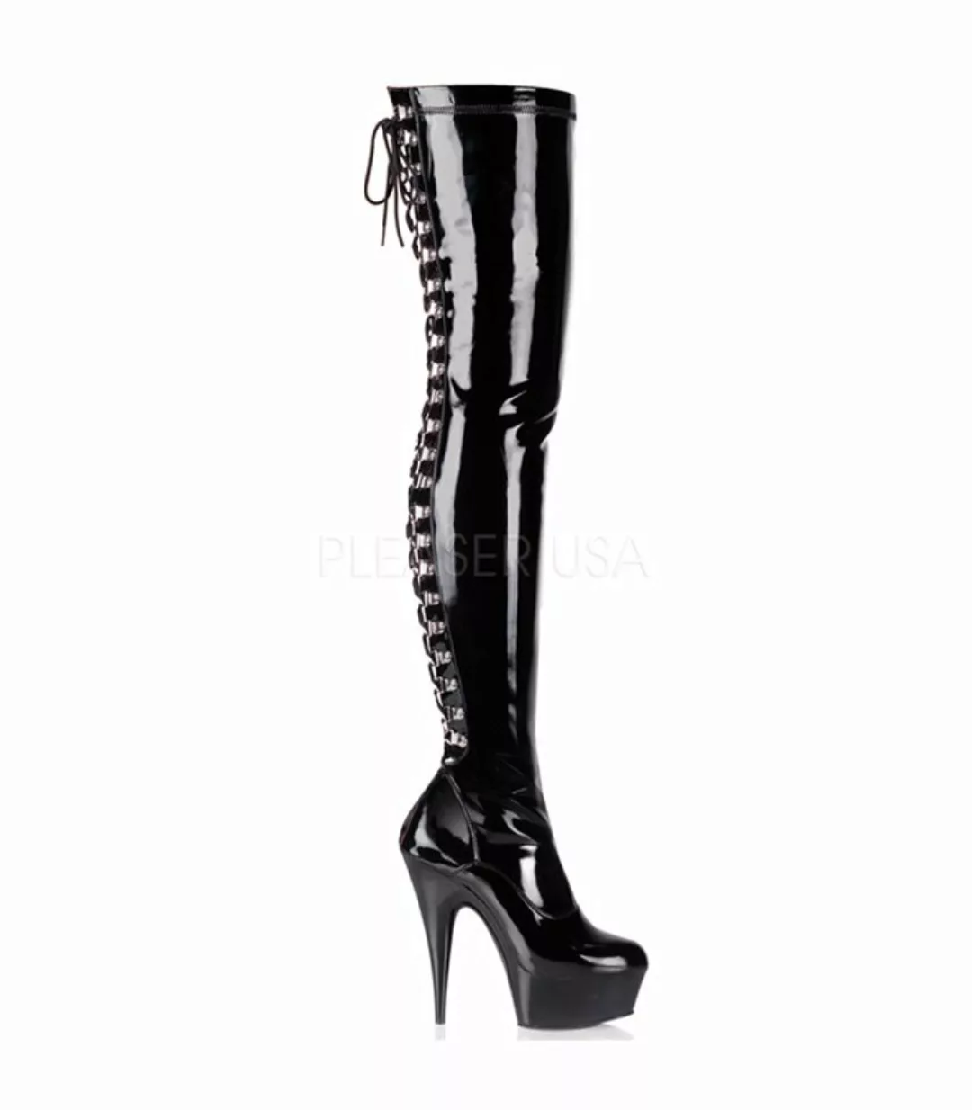 Overknee Stiefel DELIGHT-3063 - Lack Schwarz (Schuhgröße: EUR 42) günstig online kaufen