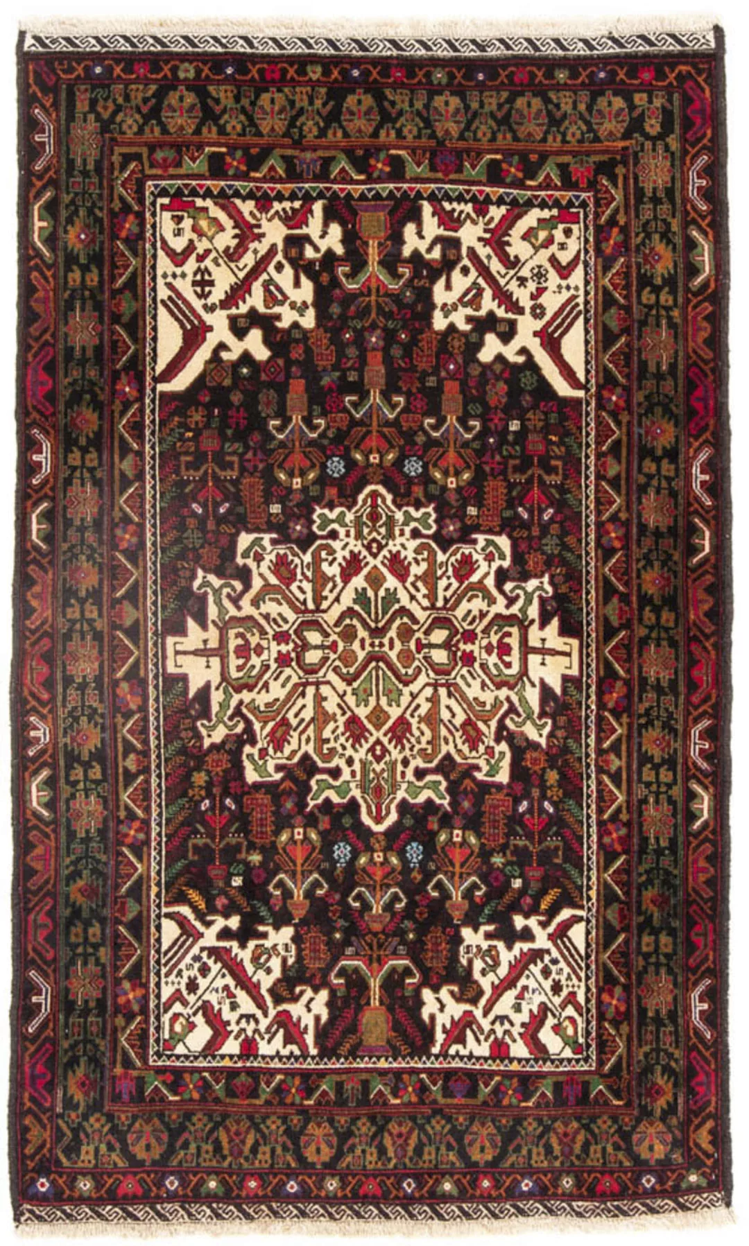 morgenland Wollteppich »Belutsch Medaillon Beige 176 x 111 cm«, rechteckig, günstig online kaufen