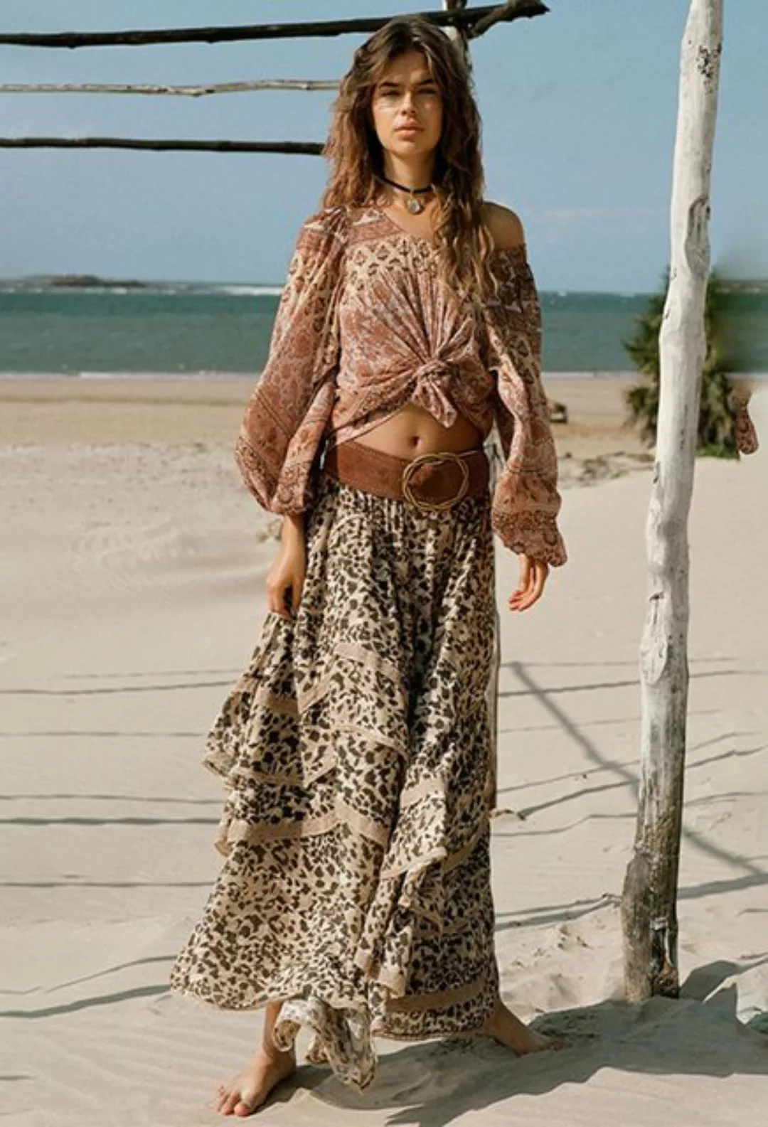 SEGUEN Sommerrock Leopard Lace Half Skirt Holiday Long Skirt (Lässiger lock günstig online kaufen