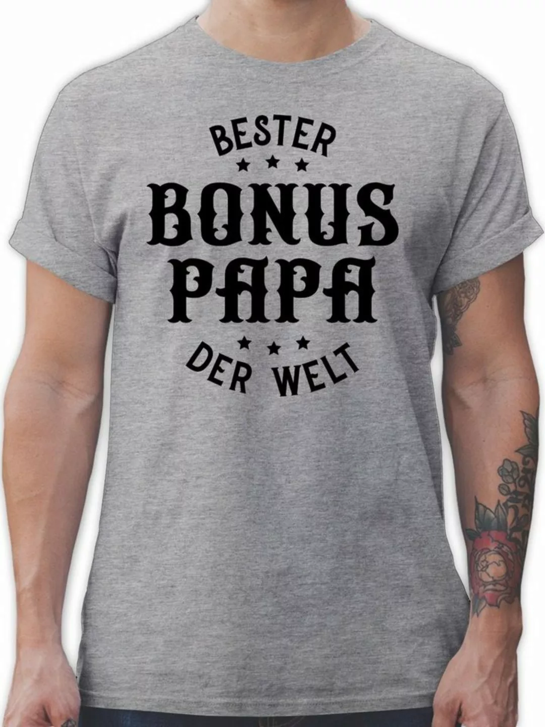 Shirtracer T-Shirt Bester Bonus Papa der Welt Vatertag Geschenk für Papa günstig online kaufen