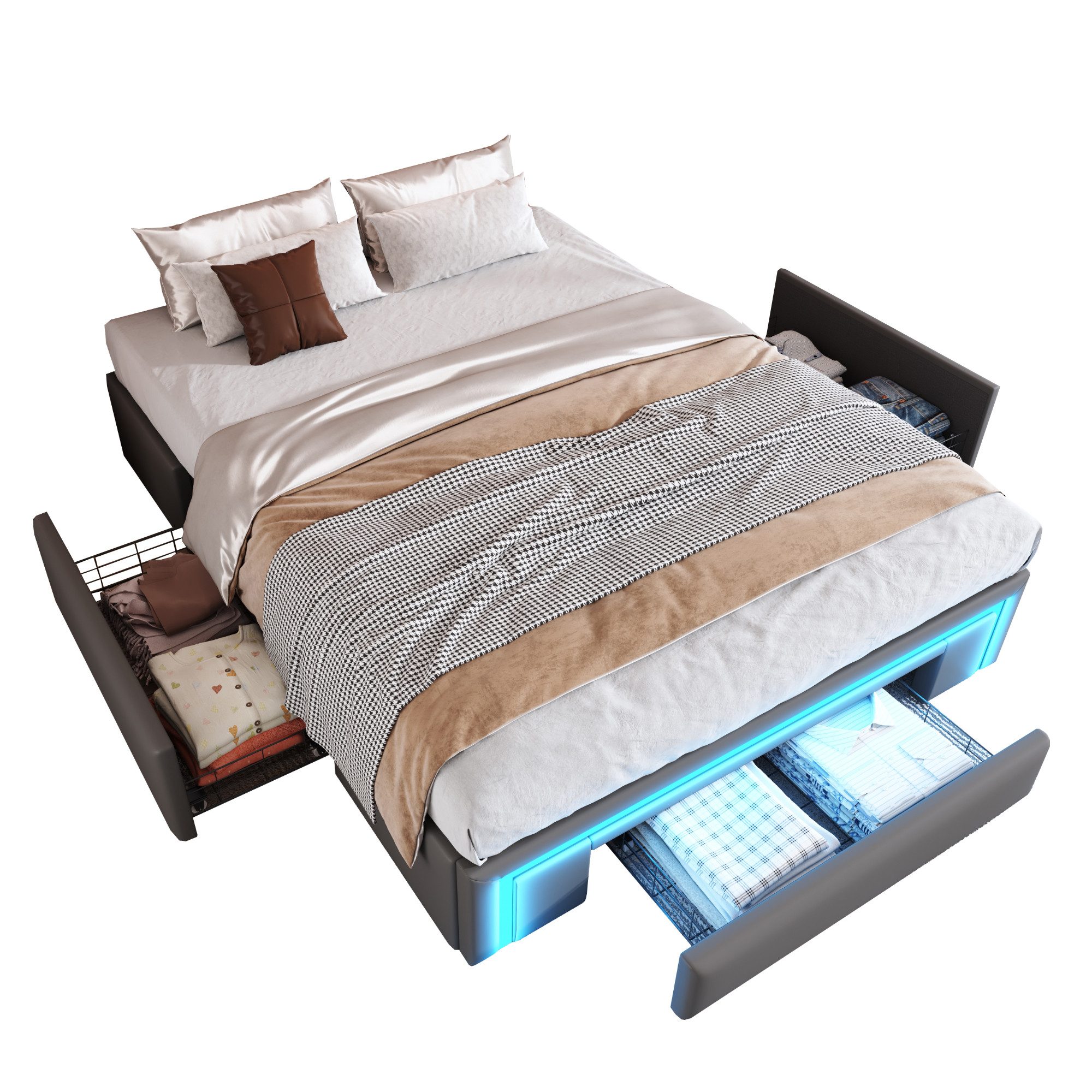 OKWISH Polsterbett Kinderbett Stauraumbett (160x200 mit günstig online kaufen