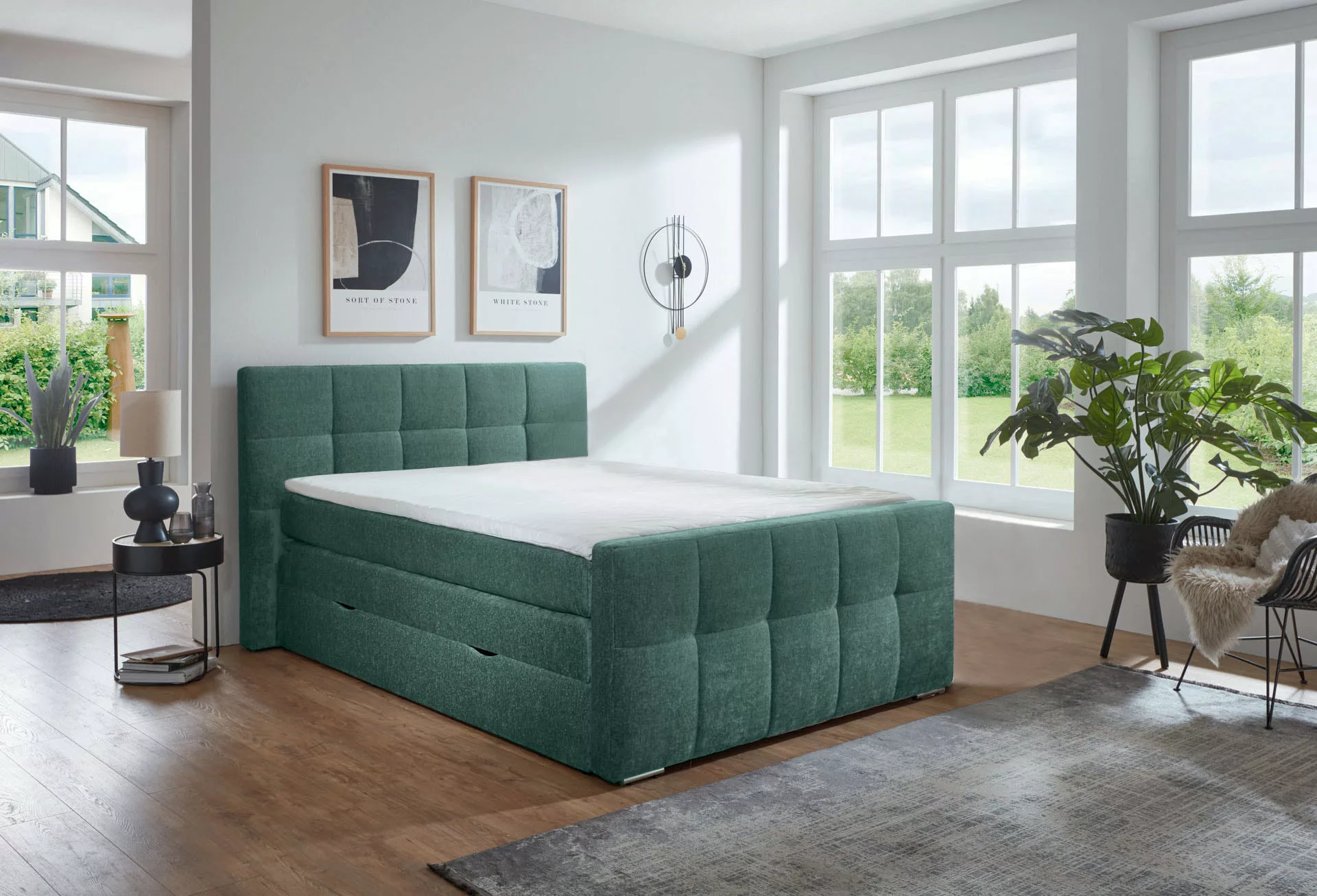 Places of Style Boxspringbett "Rosà", H3/H3, H3/H4, H4/H4 möglich günstig online kaufen