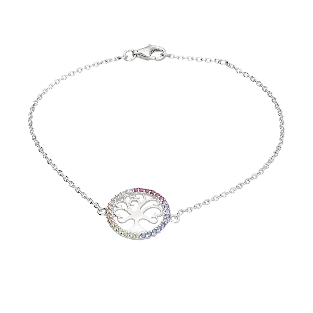 Smart Jewel Armband "Lebensbaum regenbogenfarben, Silber 925" günstig online kaufen