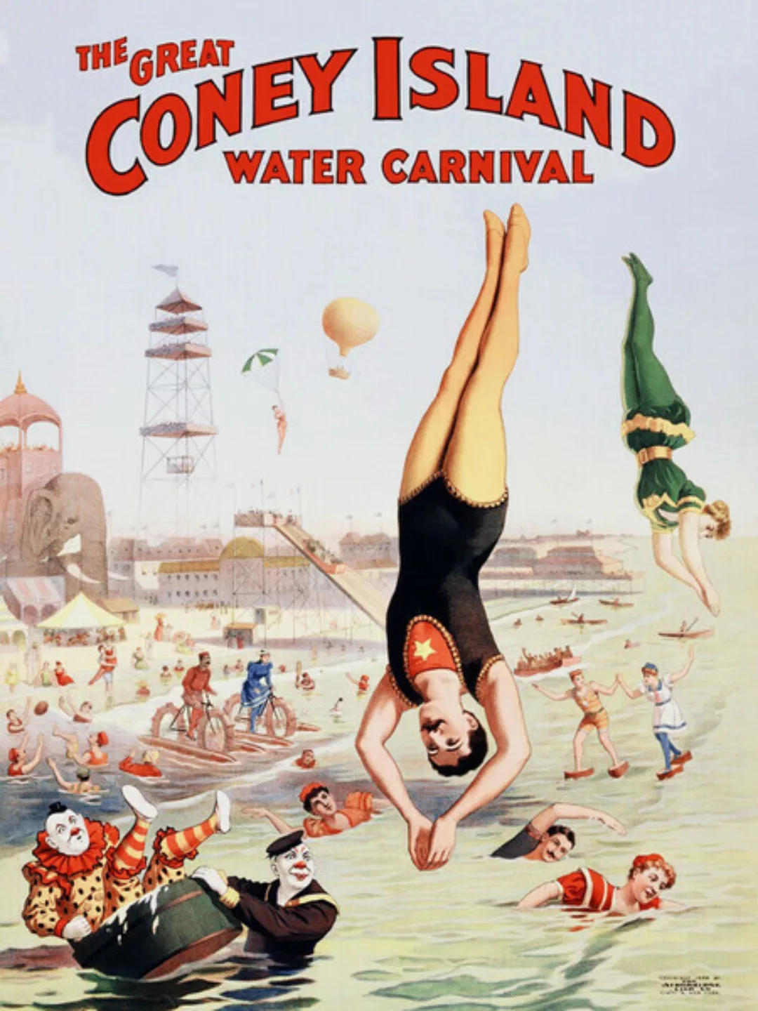 Poster / Leinwandbild - The Great Coney Island Water Carnival günstig online kaufen