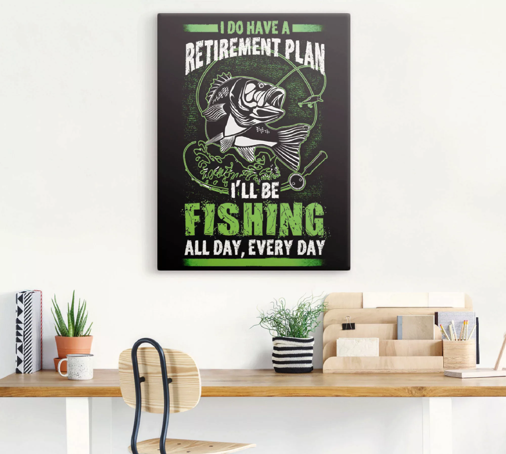 Artland Leinwandbild "Witziges Bild für Angler", Humor, (1 St.), auf Keilra günstig online kaufen