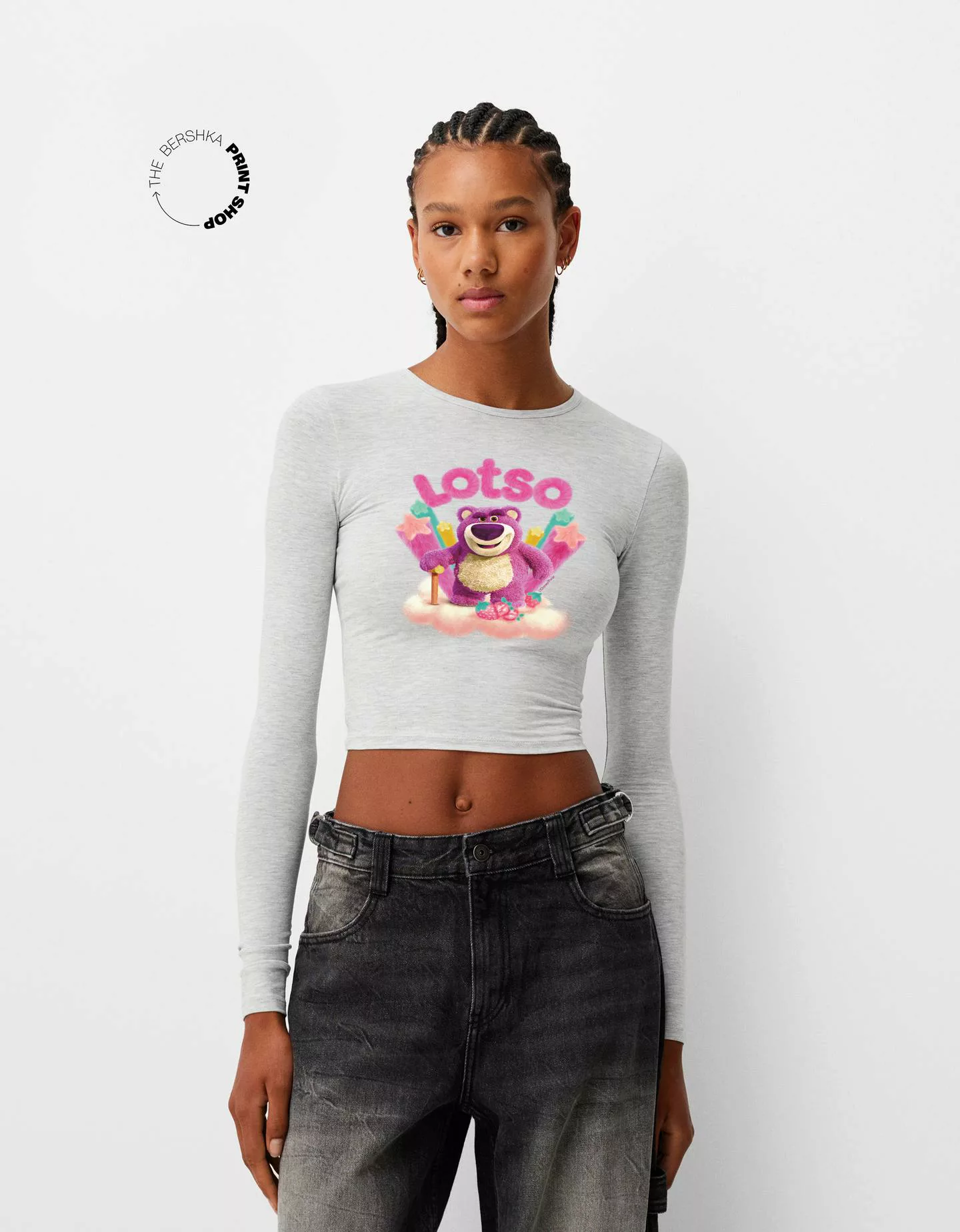 Bershka Langarmshirt Toy Story Mit Langen Ärmeln Damen 10-12 Grau günstig online kaufen