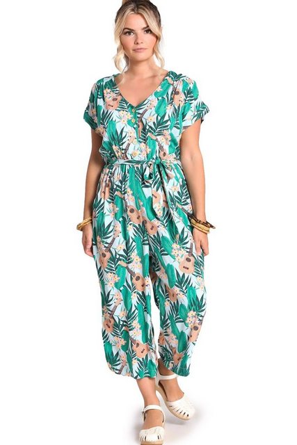 Hell Bunny Jumpsuit Ululani Tropical Hawaii Blumen Print Overall Relaxed Fi günstig online kaufen