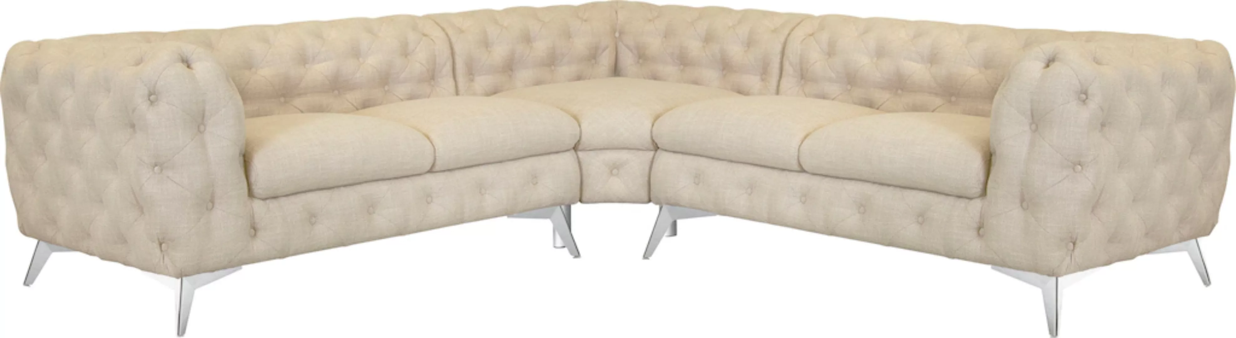 Leonique Chesterfield-Sofa "Glynis L-Form", aufwändige Knopfheftung, modern günstig online kaufen